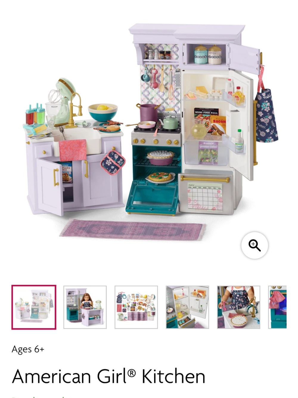 American Girl Kitchen Set, Plus Spaghetti Dinner Set